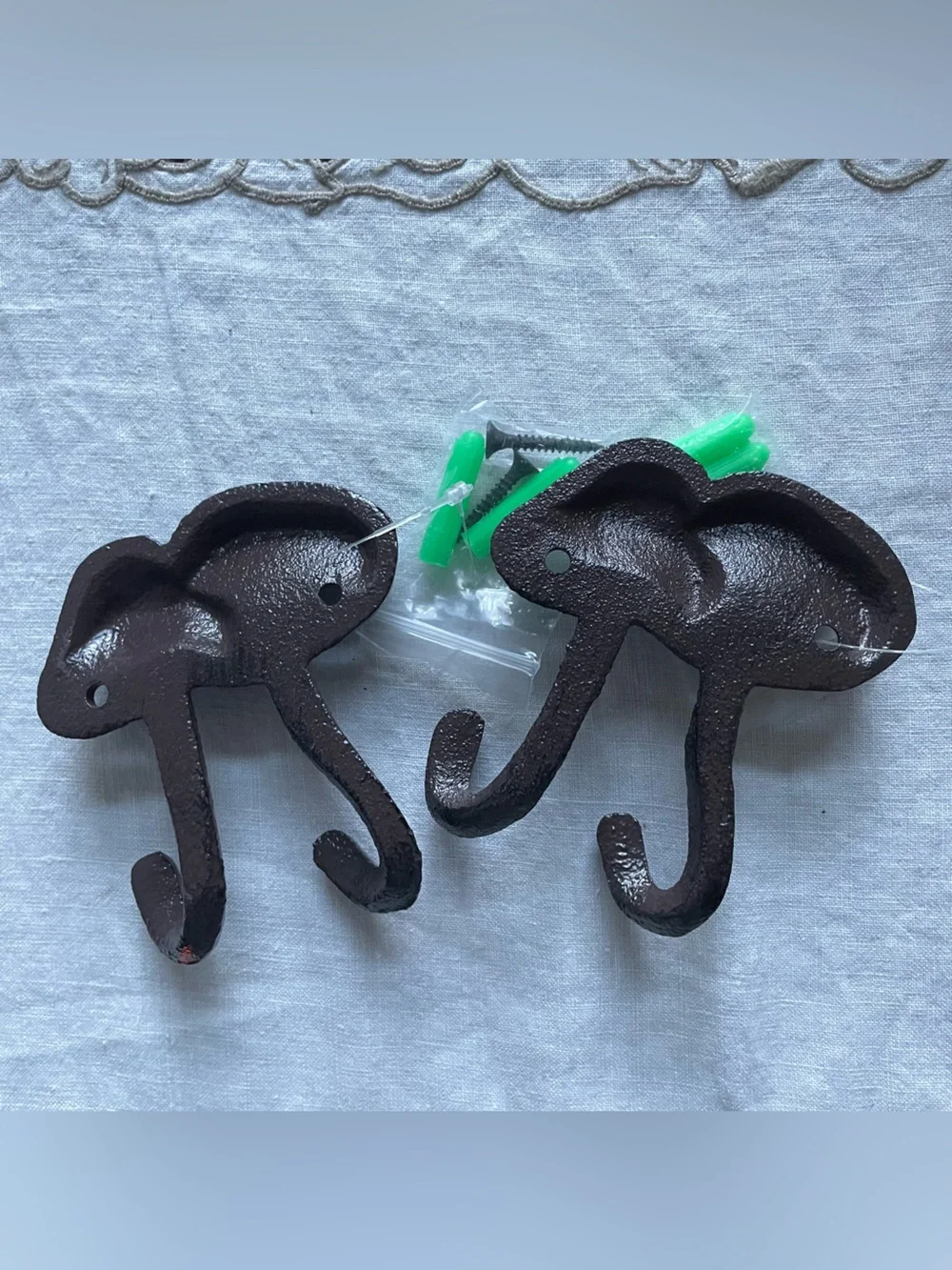 Cast Iron Mushroom Wall Hooks Set of 2 Double Coat Towel Hook Cottagecore Boho